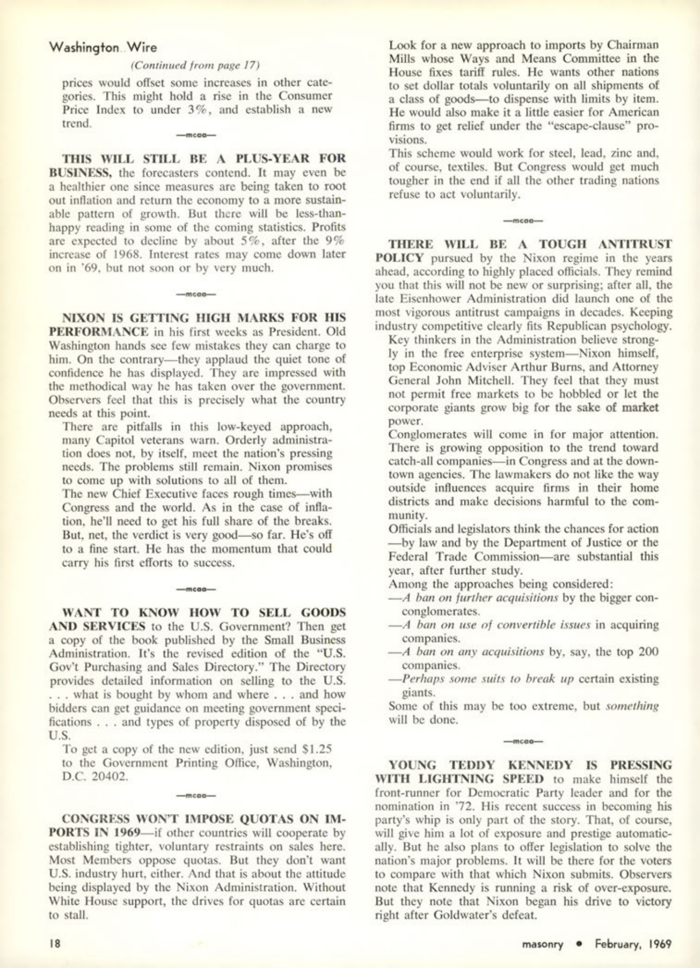 Masonry Magazine February 1969 Page. 18