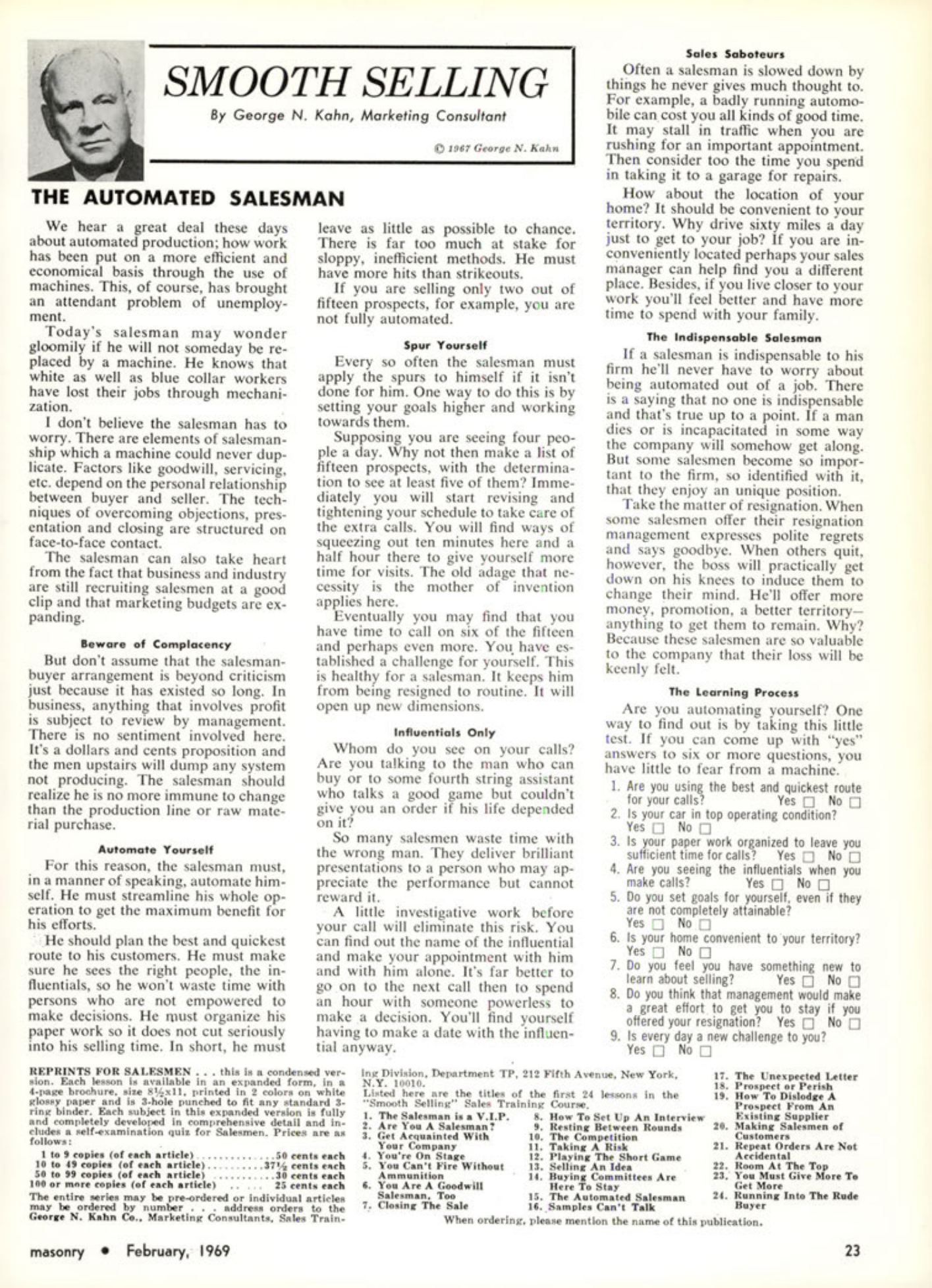 Masonry Magazine February 1969 Page. 23