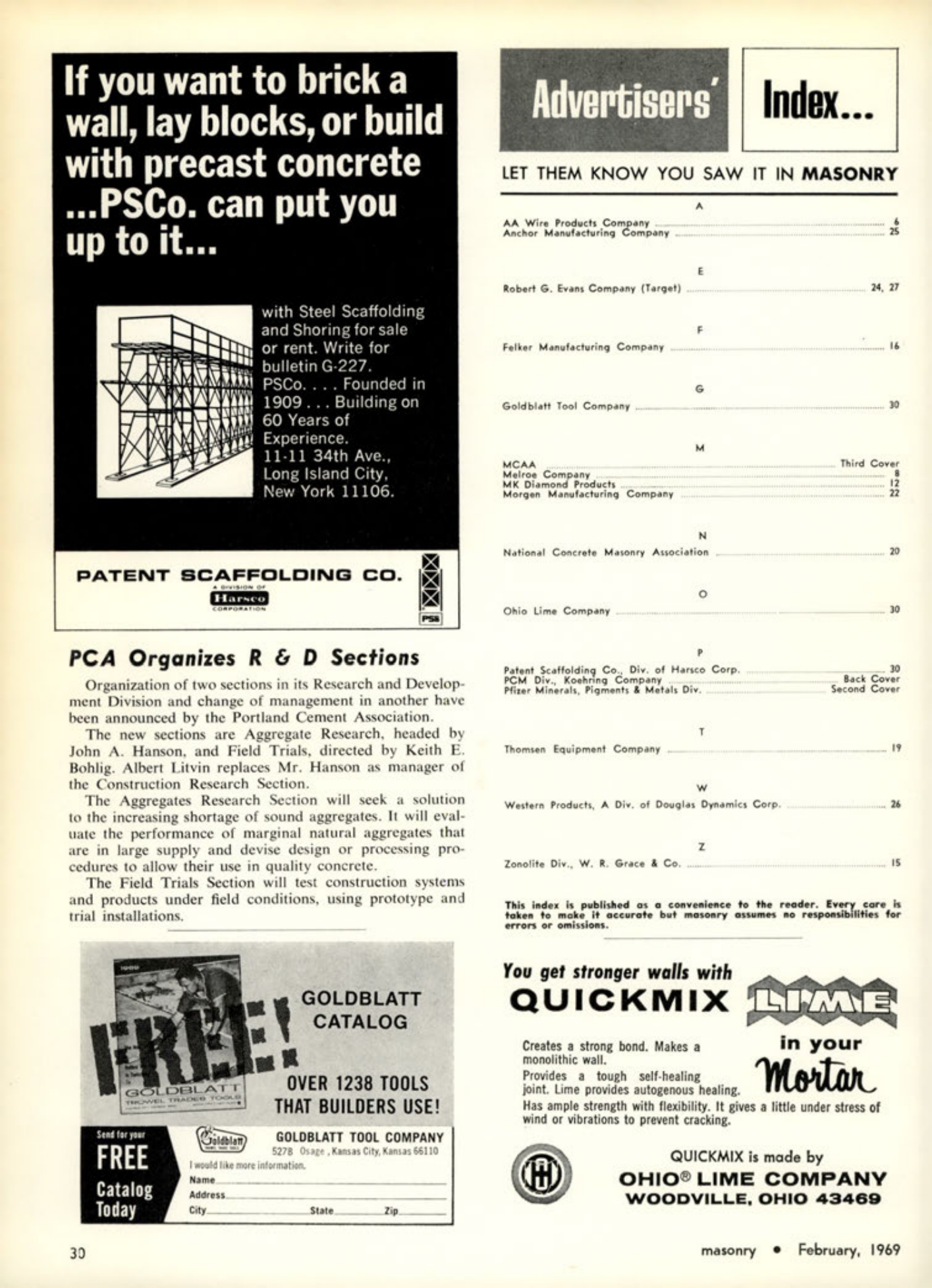 Masonry Magazine February 1969 Page. 30