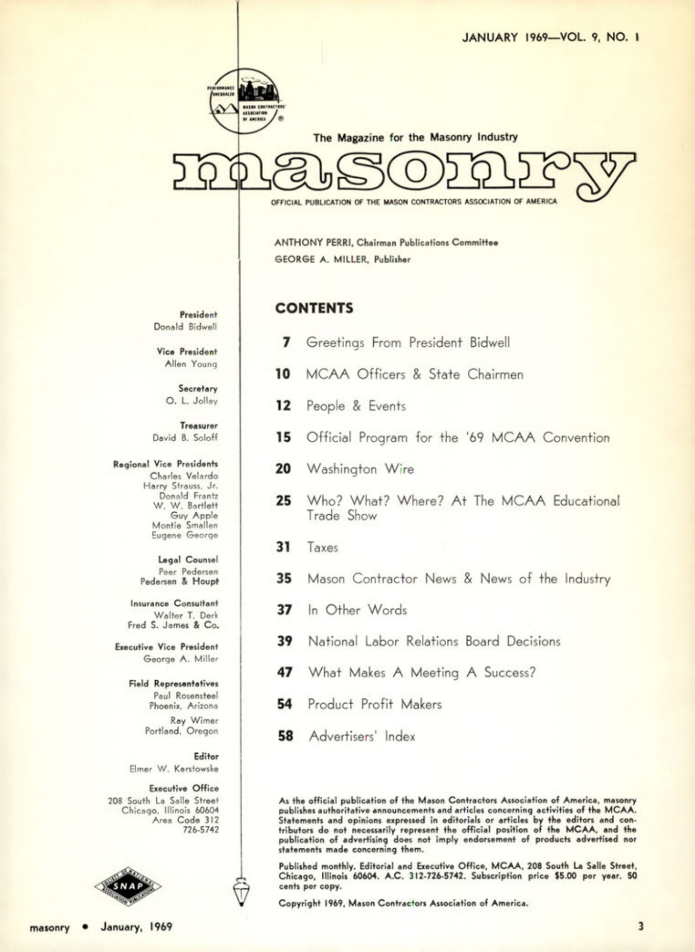 Masonry Magazine January 1969 Page. 3