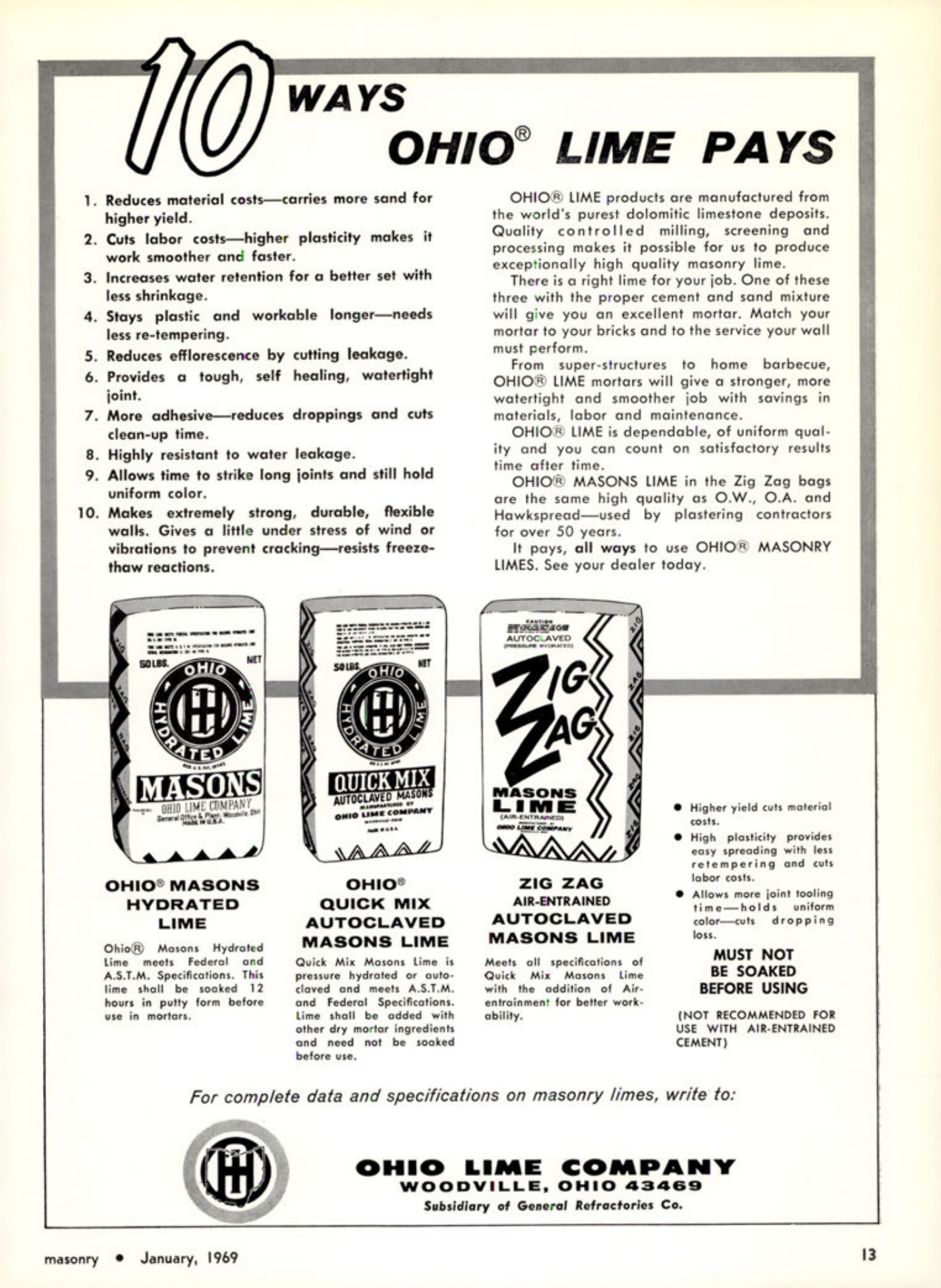 Masonry Magazine January 1969 Page.13
