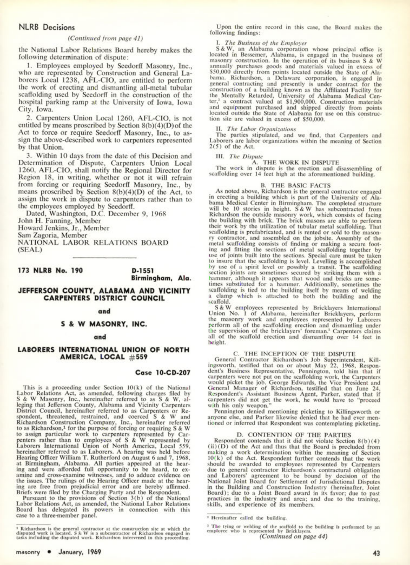 Masonry Magazine January 1969 Page.43