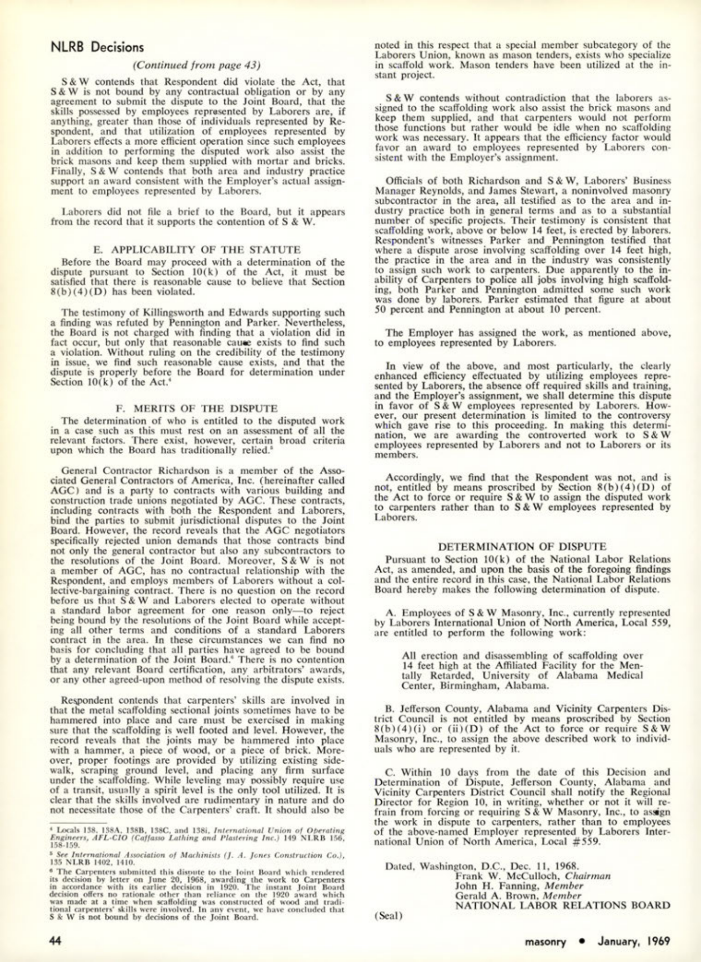 Masonry Magazine January 1969 Page.44