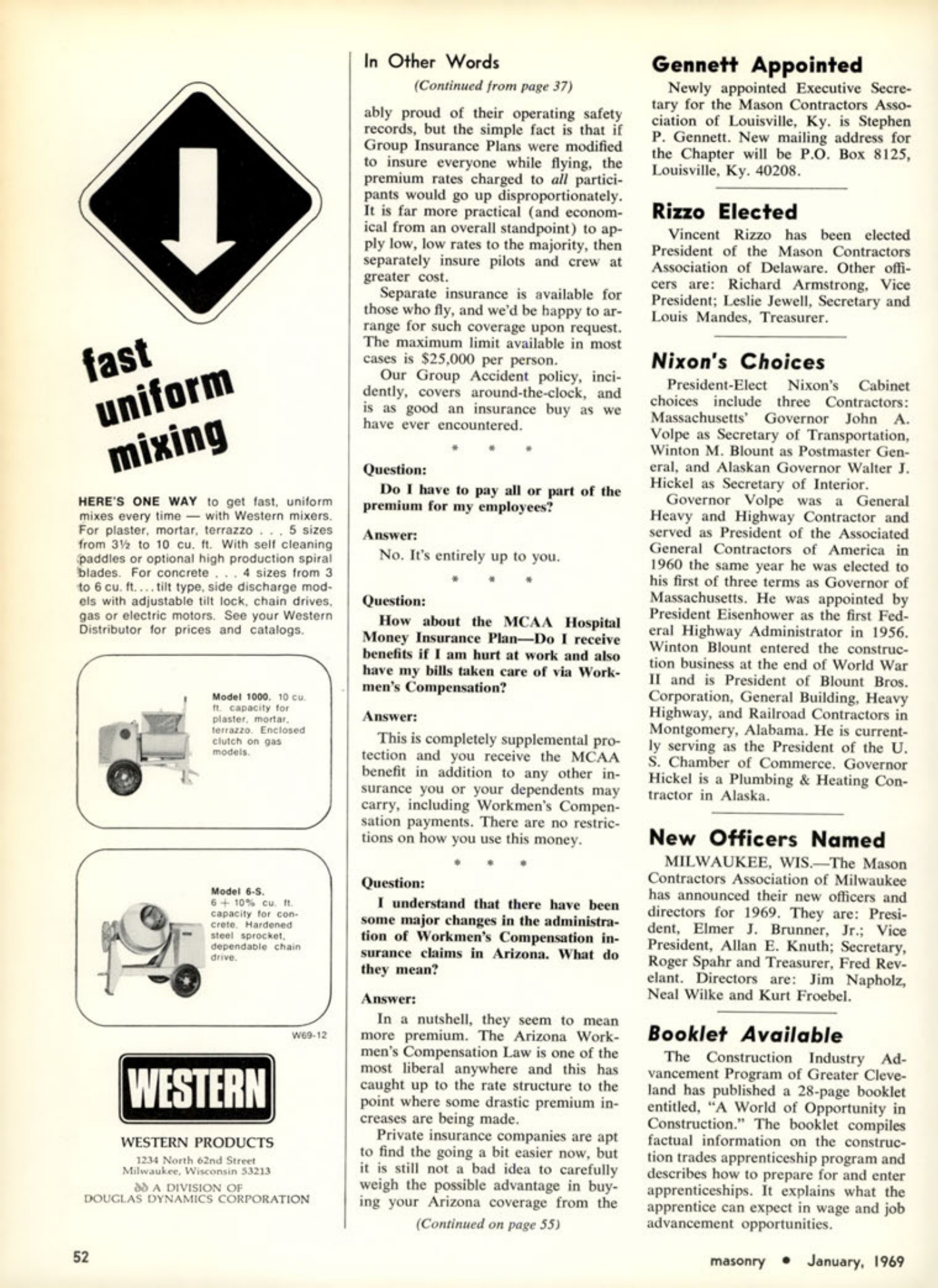 Masonry Magazine January 1969 Page. 52