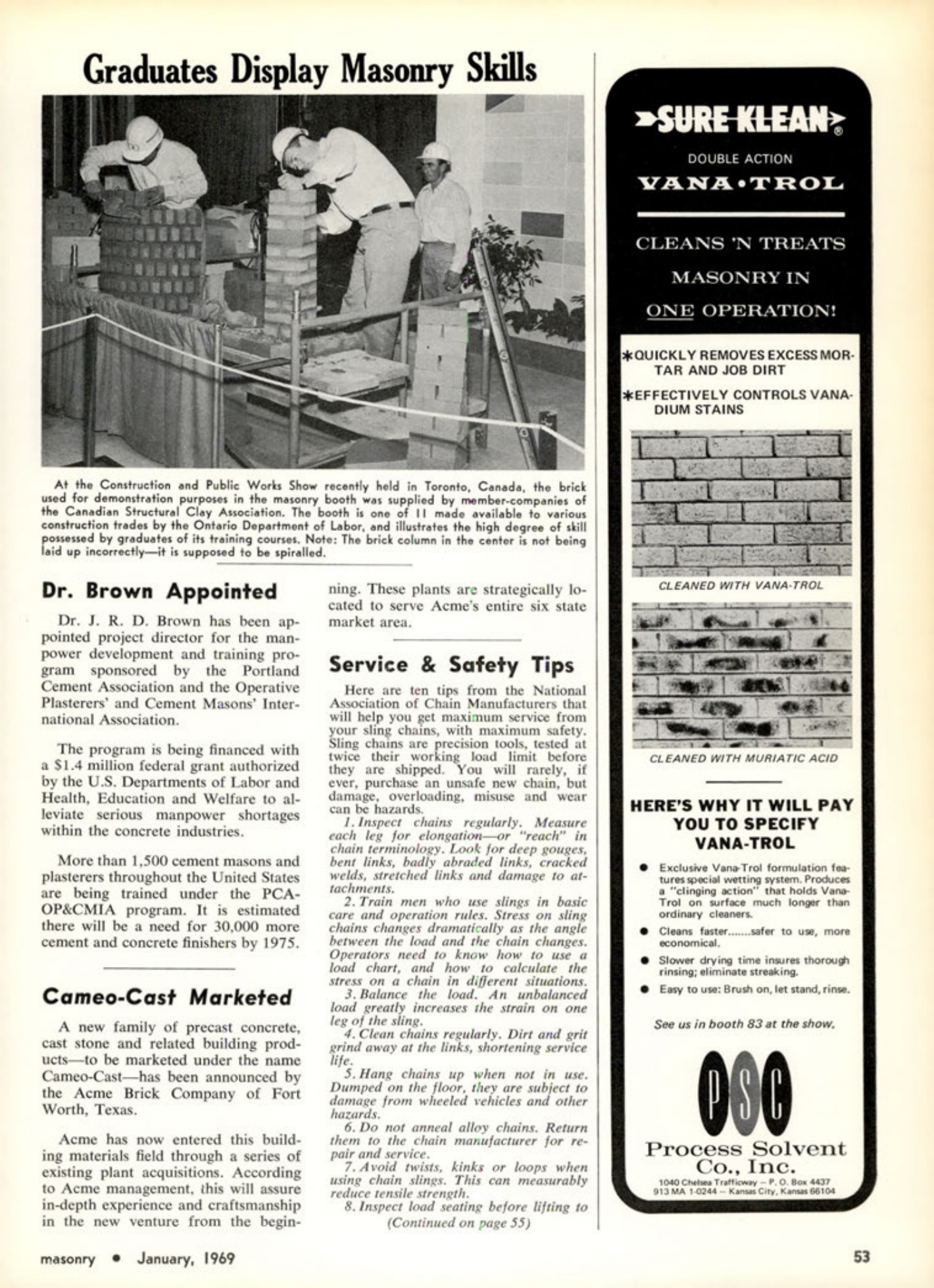Masonry Magazine January 1969 Page. 53