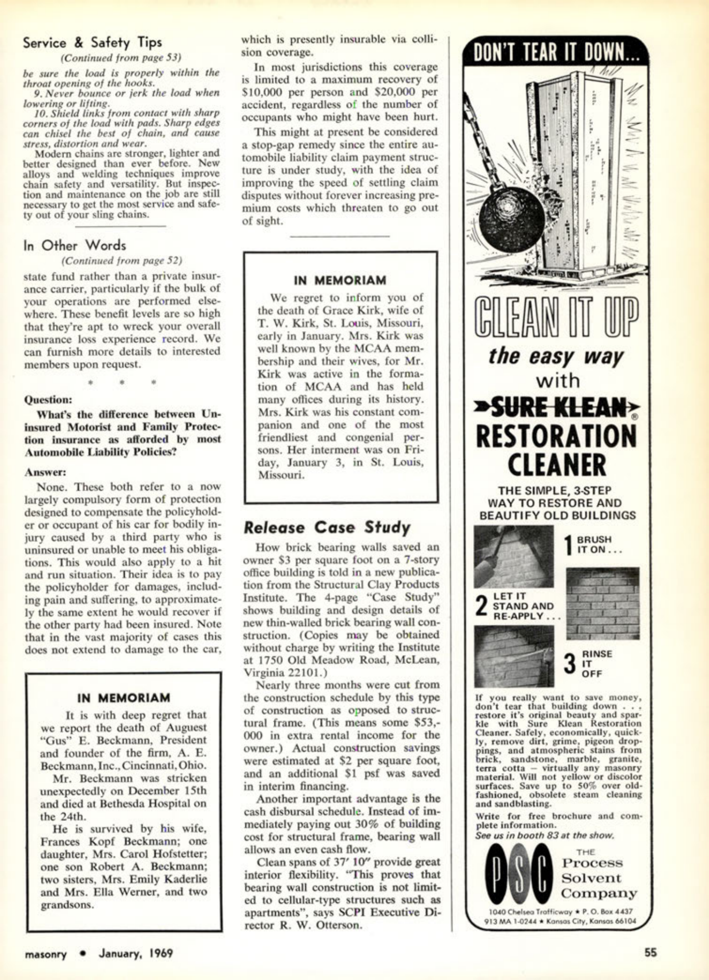 Masonry Magazine January 1969 Page. 55