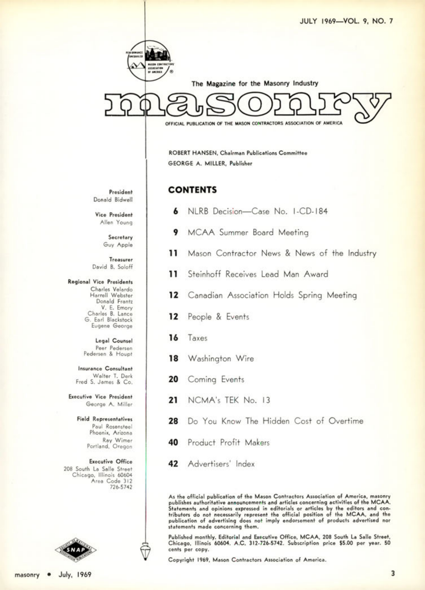 Masonry Magazine July 1969 Page. 3