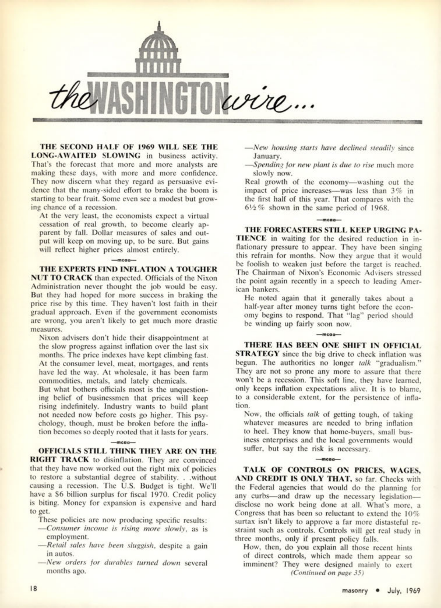 Masonry Magazine July 1969 Page. 18