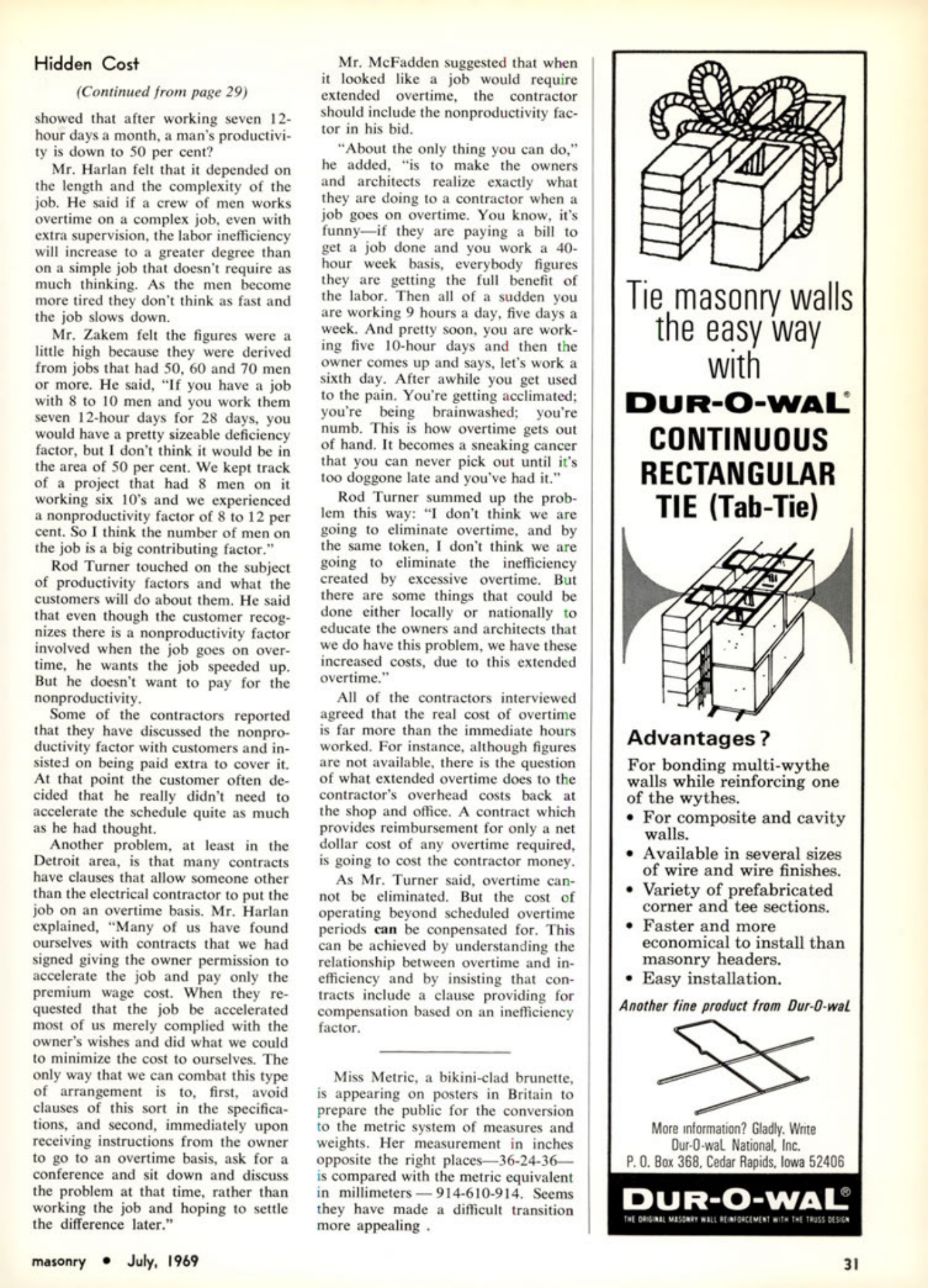 Masonry Magazine July 1969 Page. 31