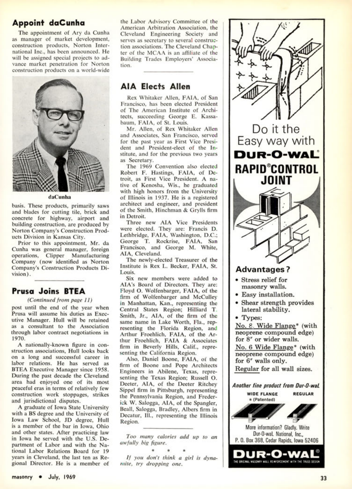 Masonry Magazine July 1969 Page. 33