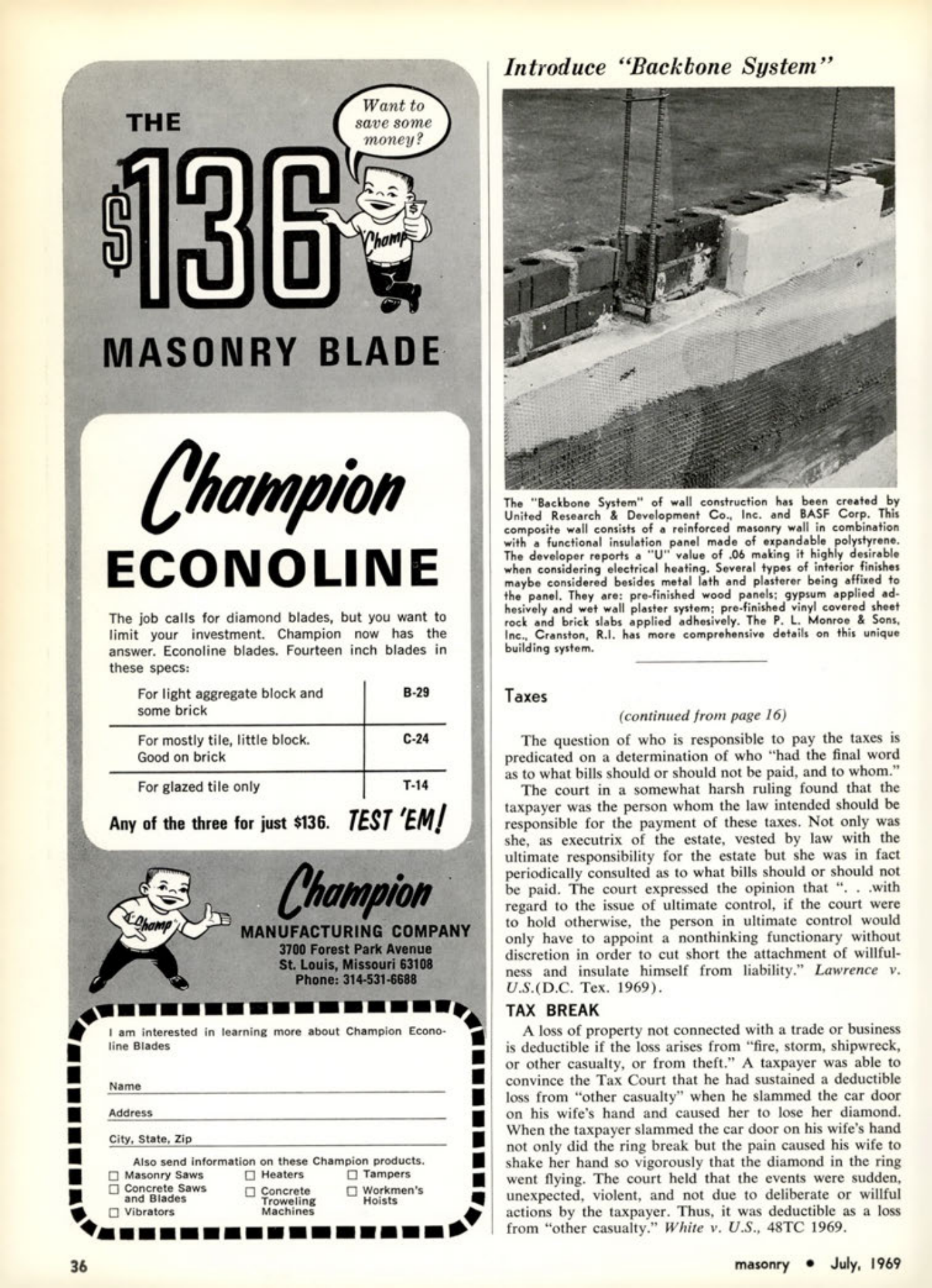 Masonry Magazine July 1969 Page. 36