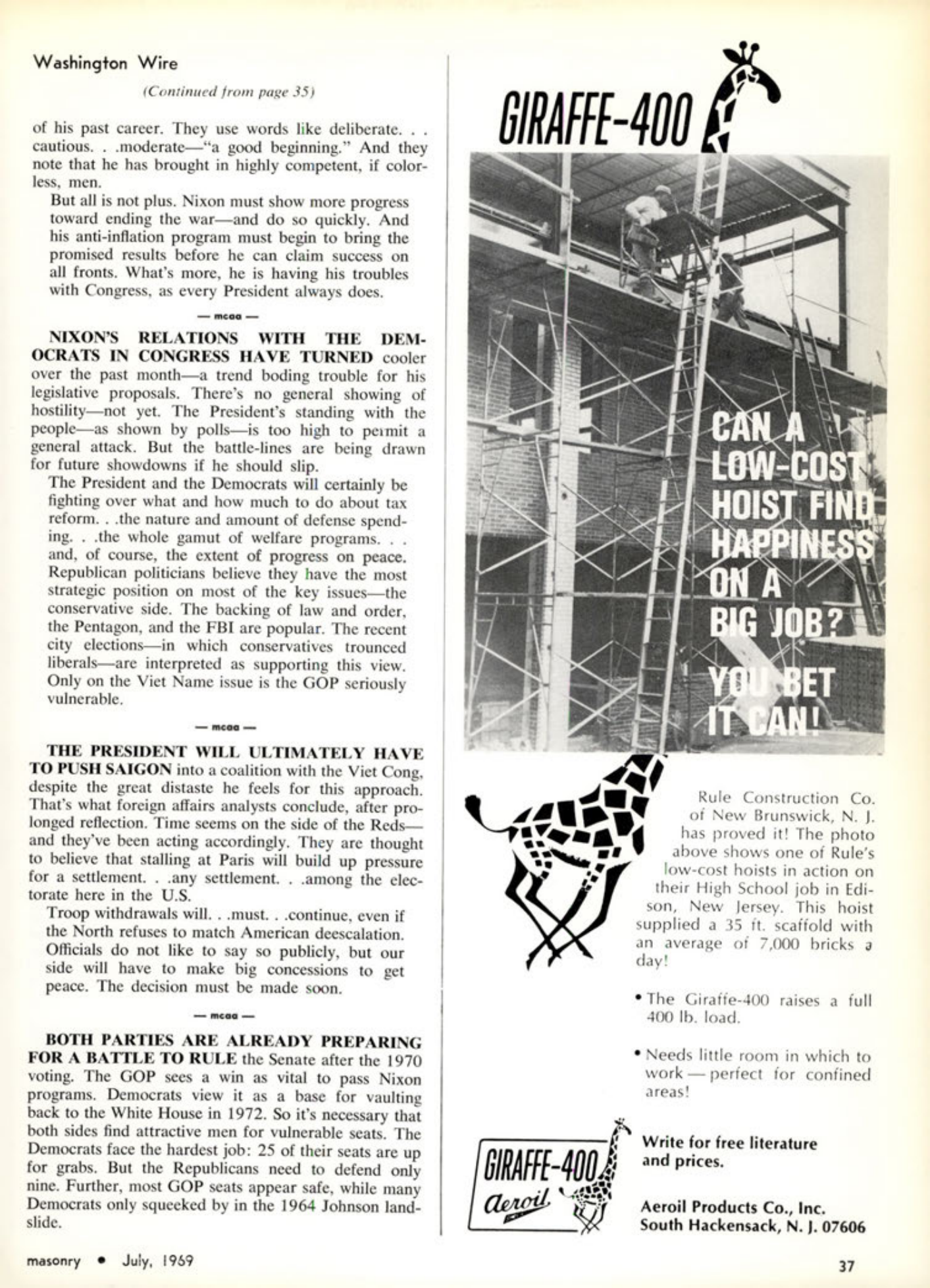 Masonry Magazine July 1969 Page. 37