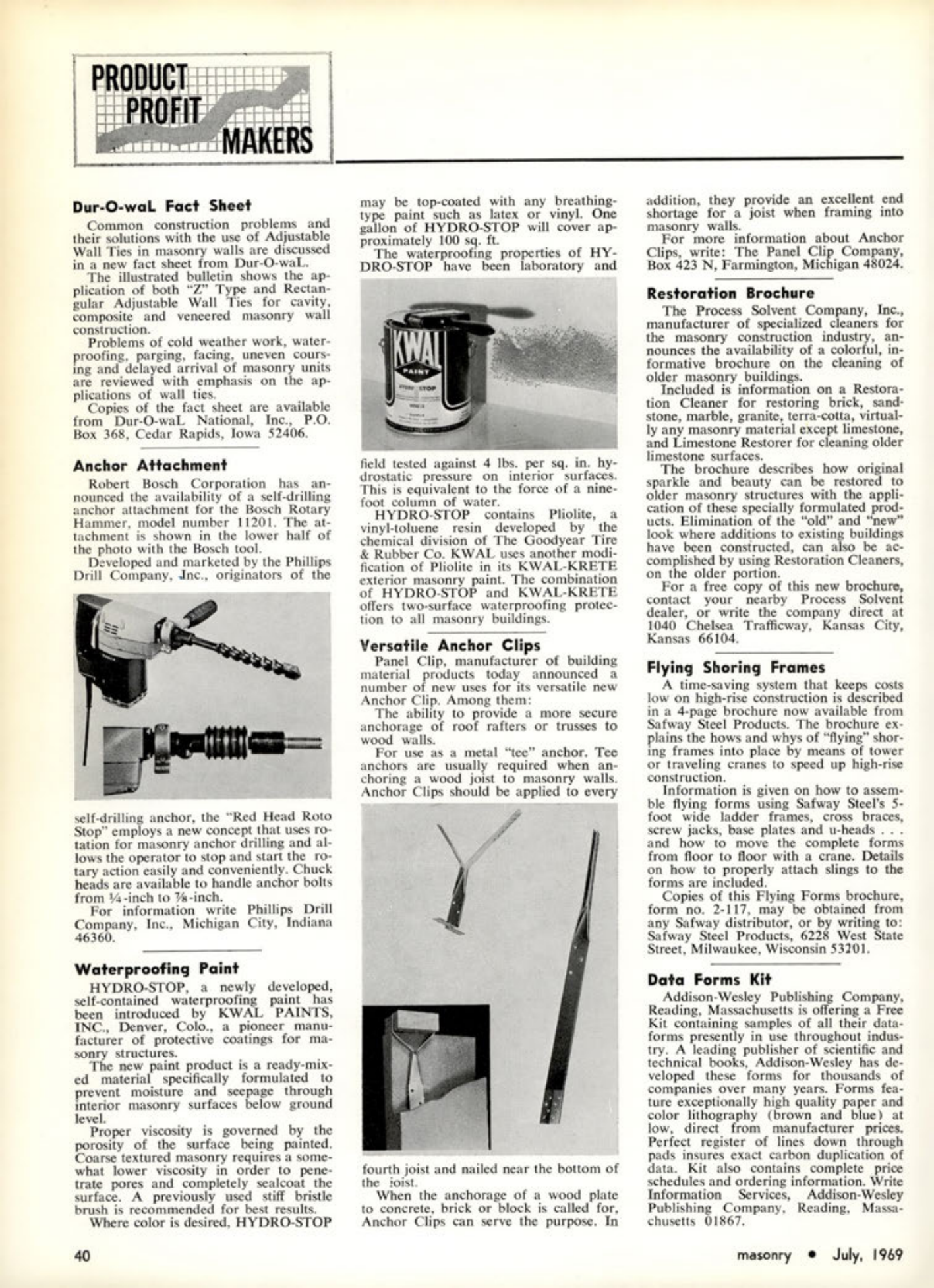 Masonry Magazine July 1969 Page. 40