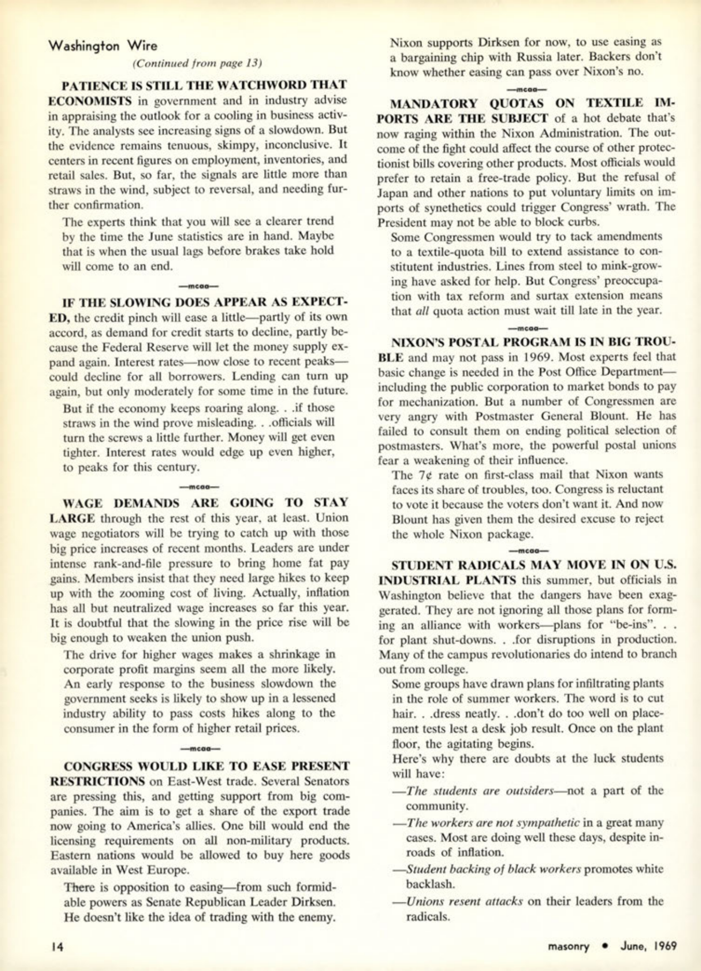 Masonry Magazine June 1969 Page. 14