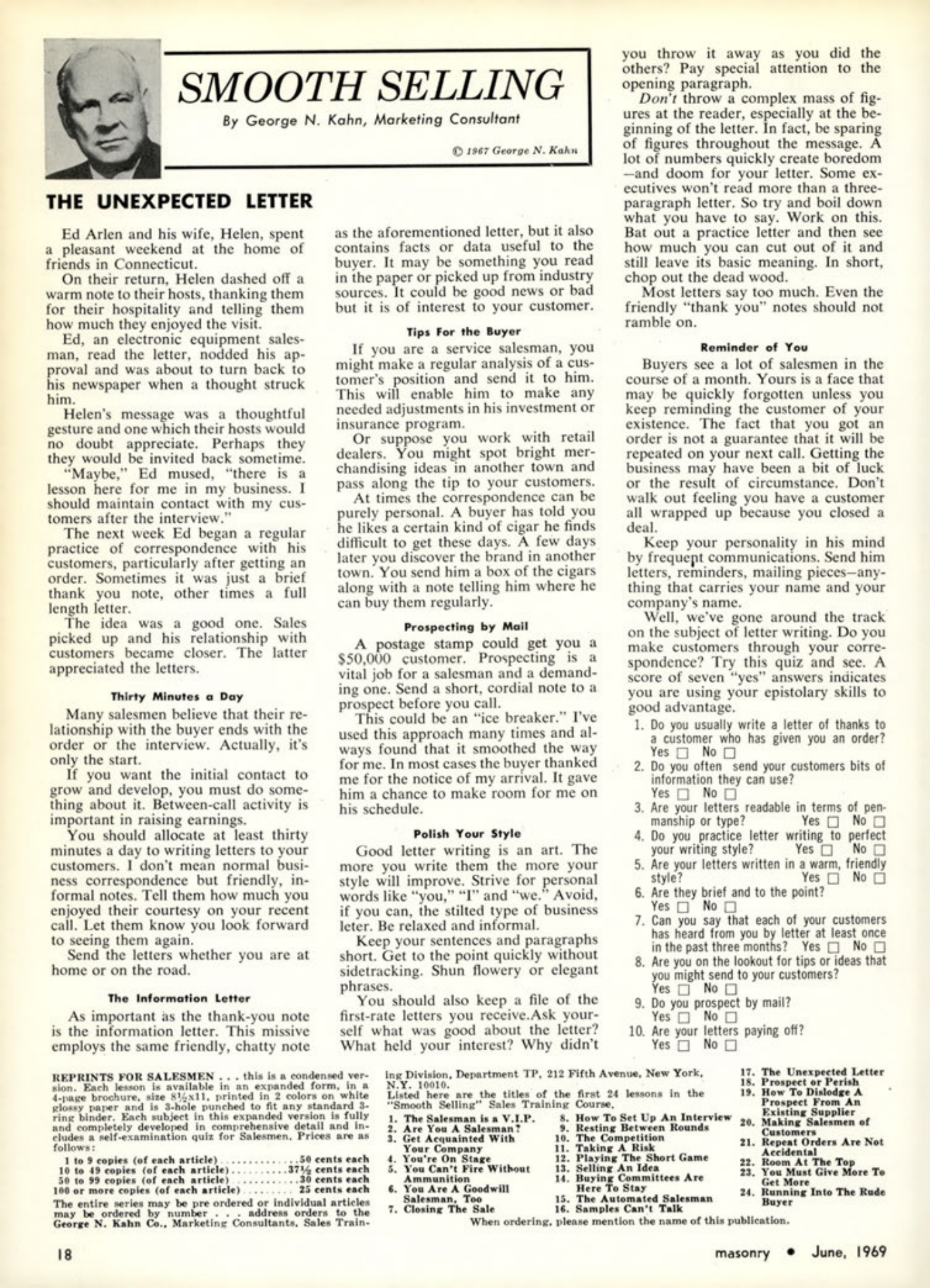 Masonry Magazine June 1969 Page. 18