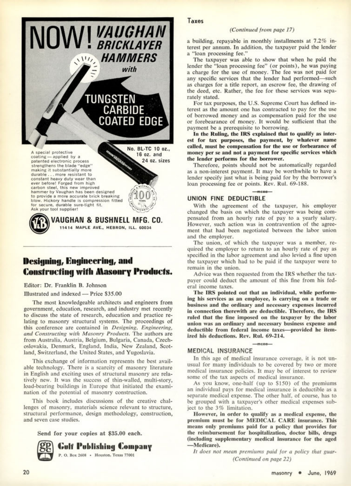 Masonry Magazine June 1969 Page. 20