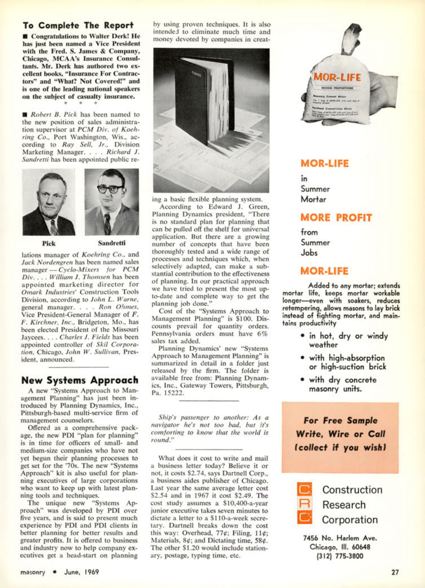Masonry Magazine June 1969 Page. 27
