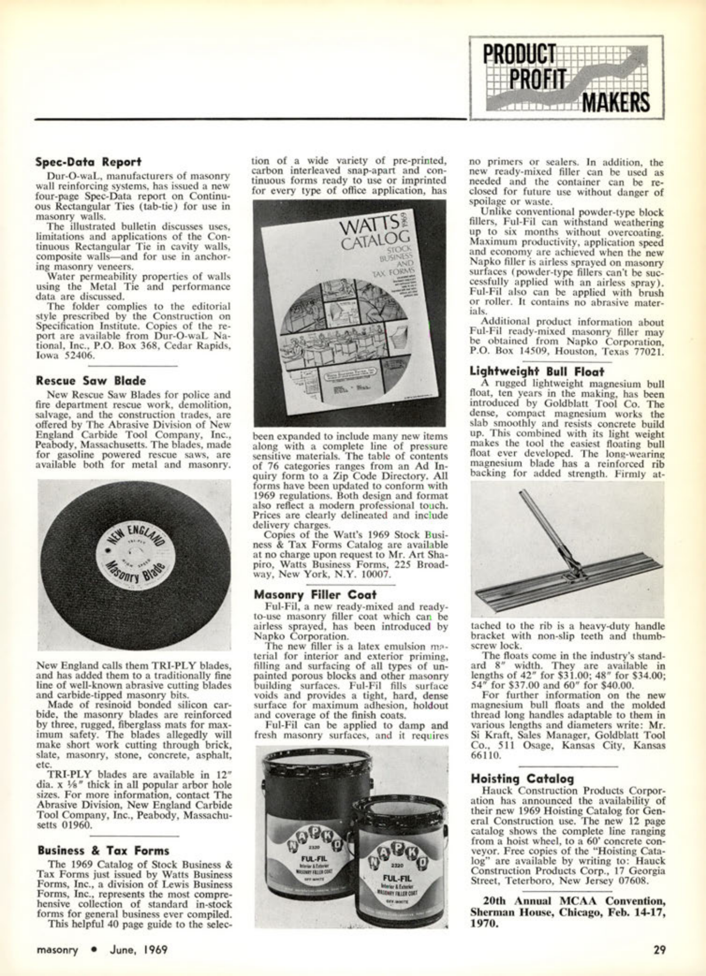 Masonry Magazine June 1969 Page. 29