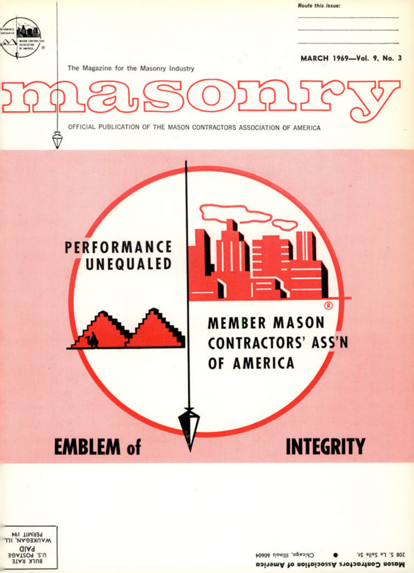 Masonry Magazine March 1969 Page. 1