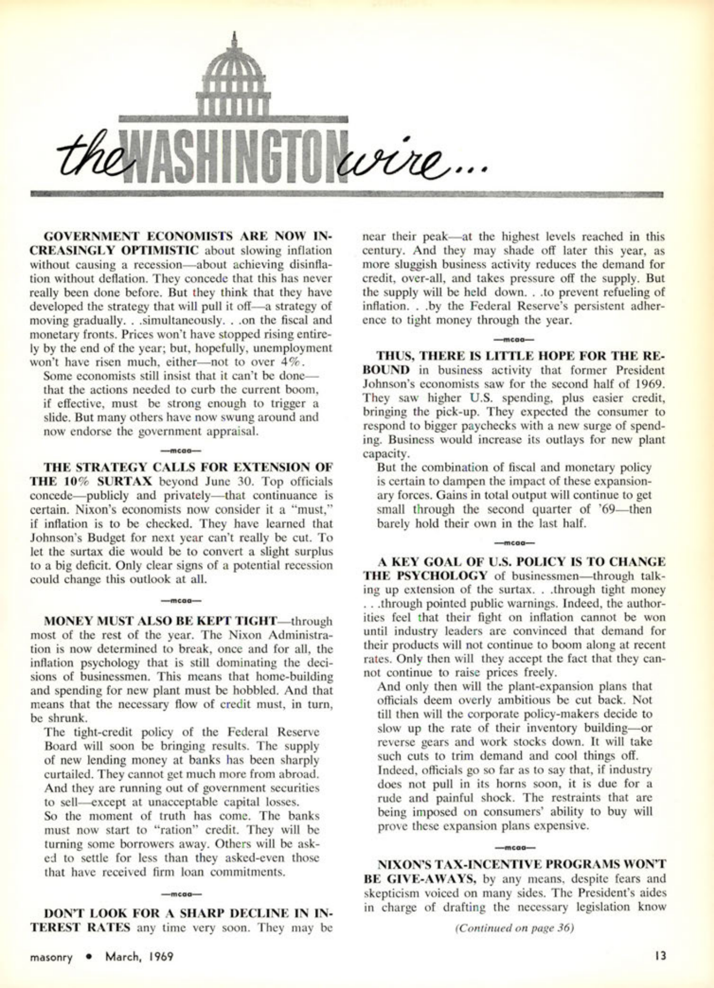 Masonry Magazine March 1969 Page. 13
