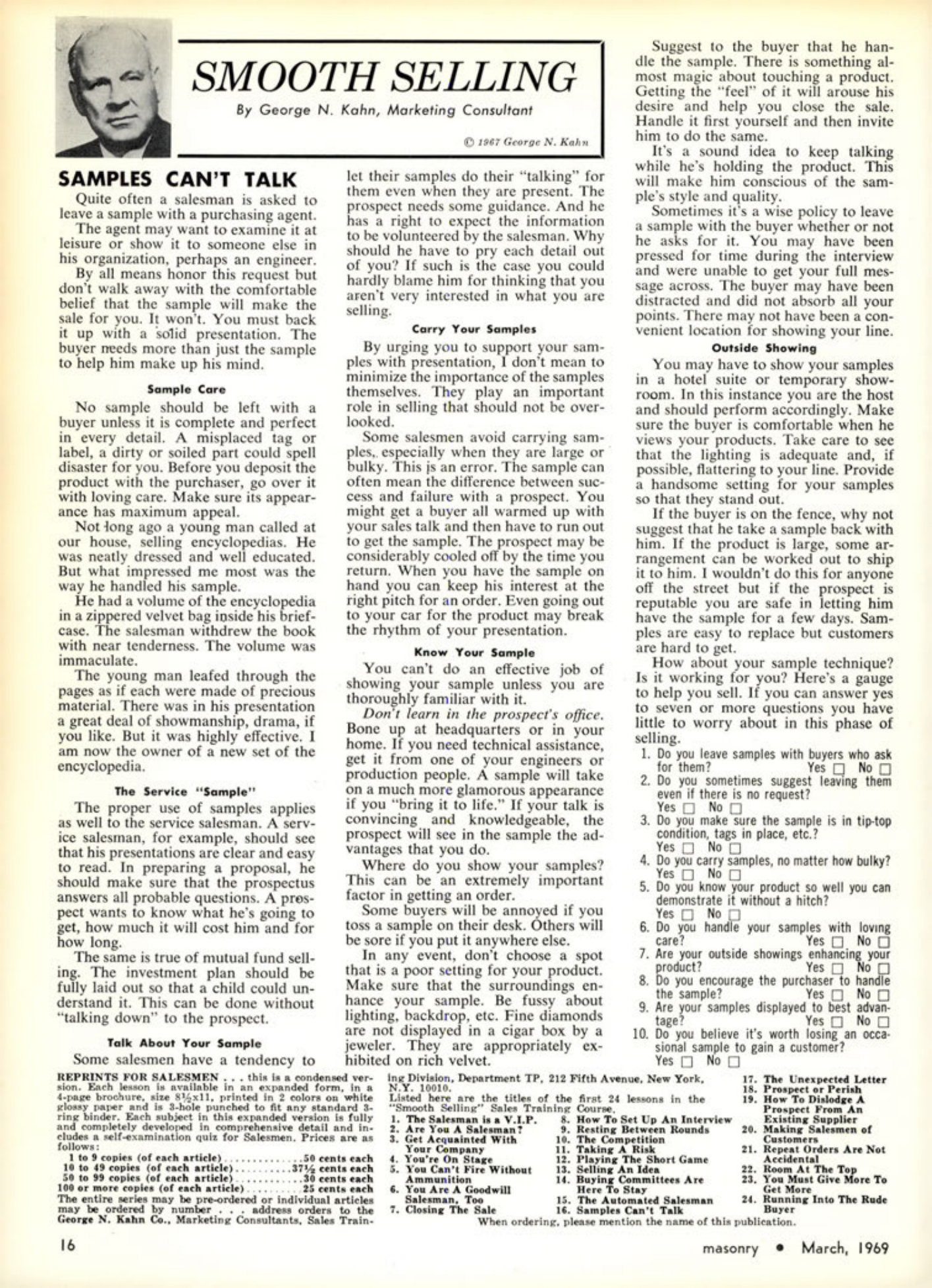 Masonry Magazine March 1969 Page. 16