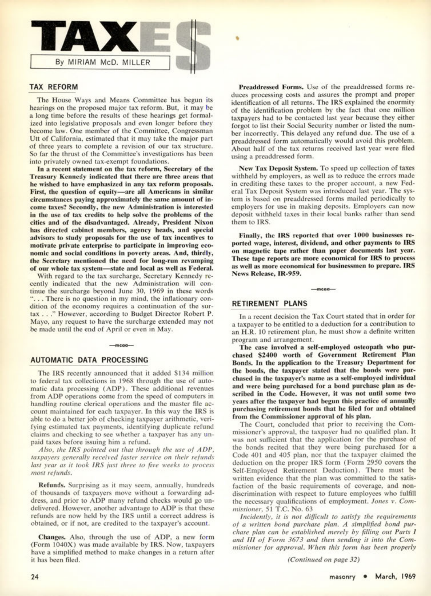 Masonry Magazine March 1969 Page. 24