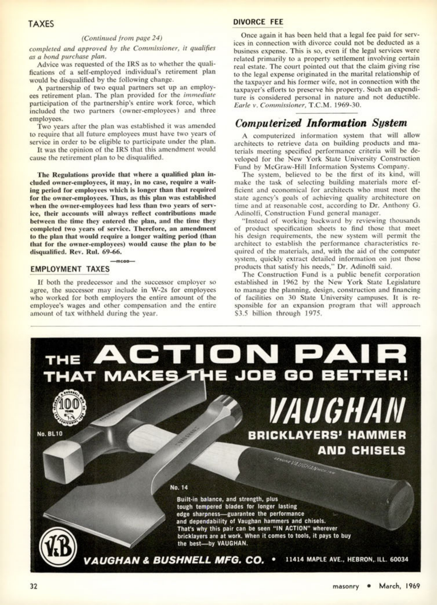 Masonry Magazine March 1969 Page. 32