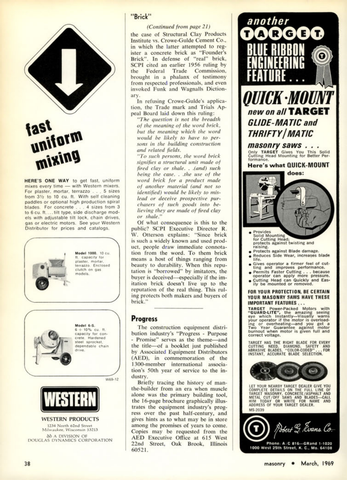 Masonry Magazine March 1969 Page. 38