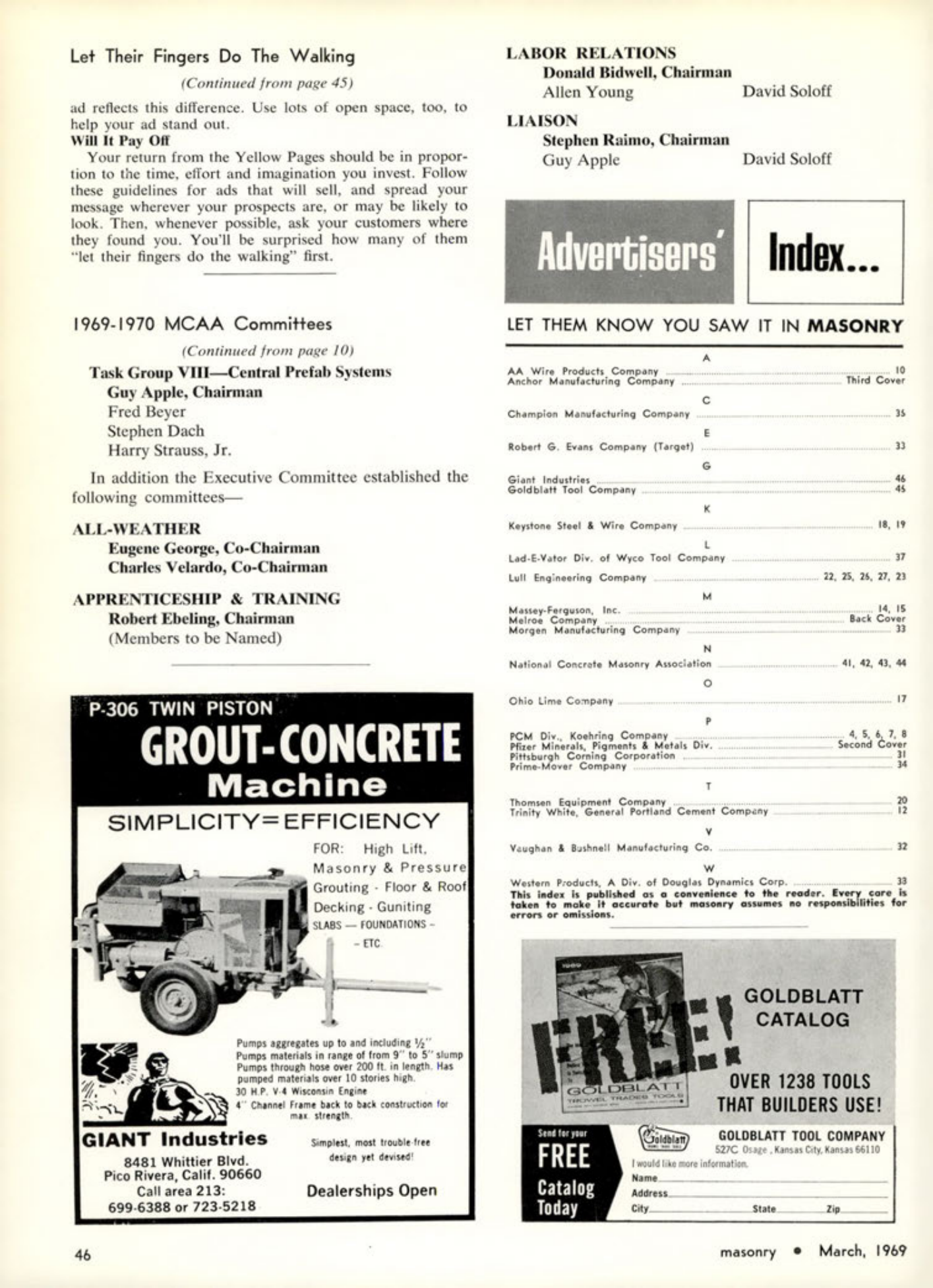 Masonry Magazine March 1969 Page. 46