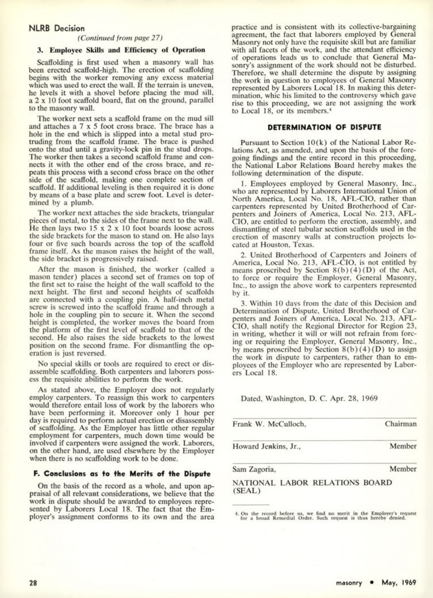 Masonry Magazine May 1969 Page. 28