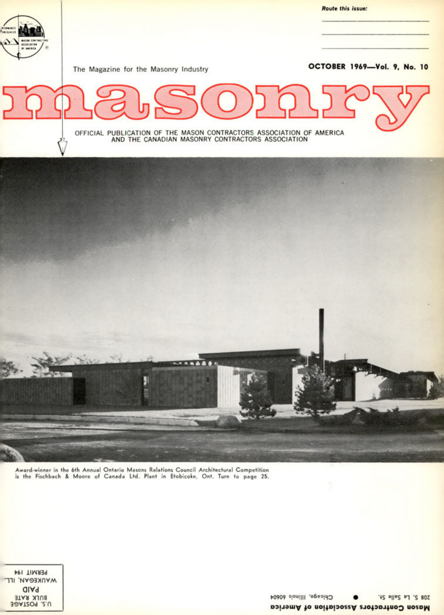 Masonry Magazine October 1969 Page. 1