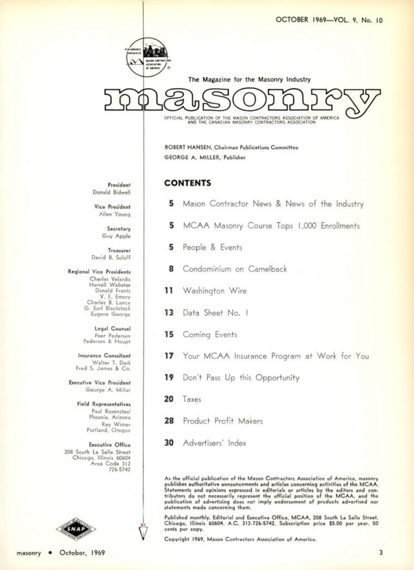 Masonry Magazine October 1969 Page. 3