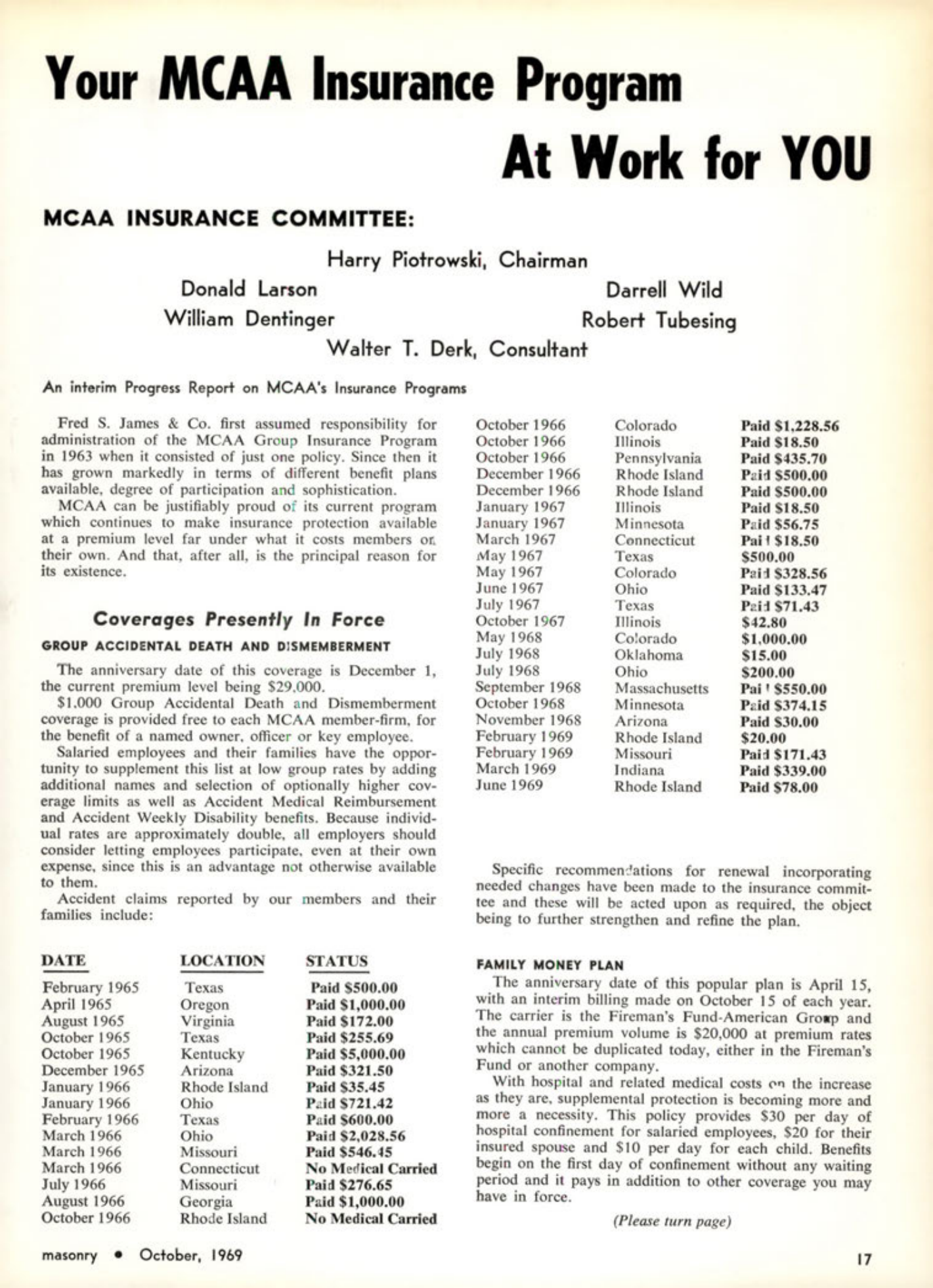 Masonry Magazine October 1969 Page. 17