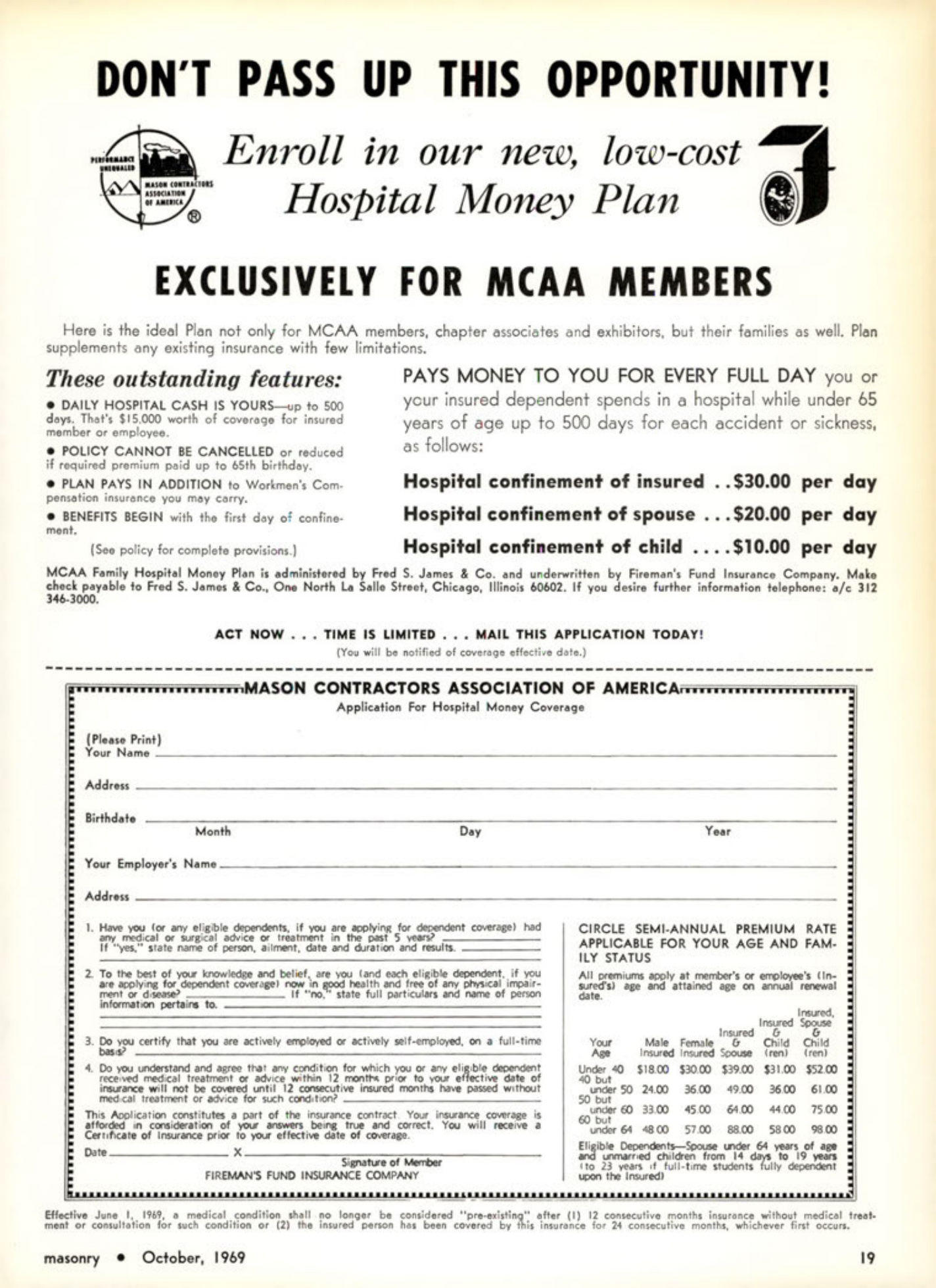 Masonry Magazine October 1969 Page. 19