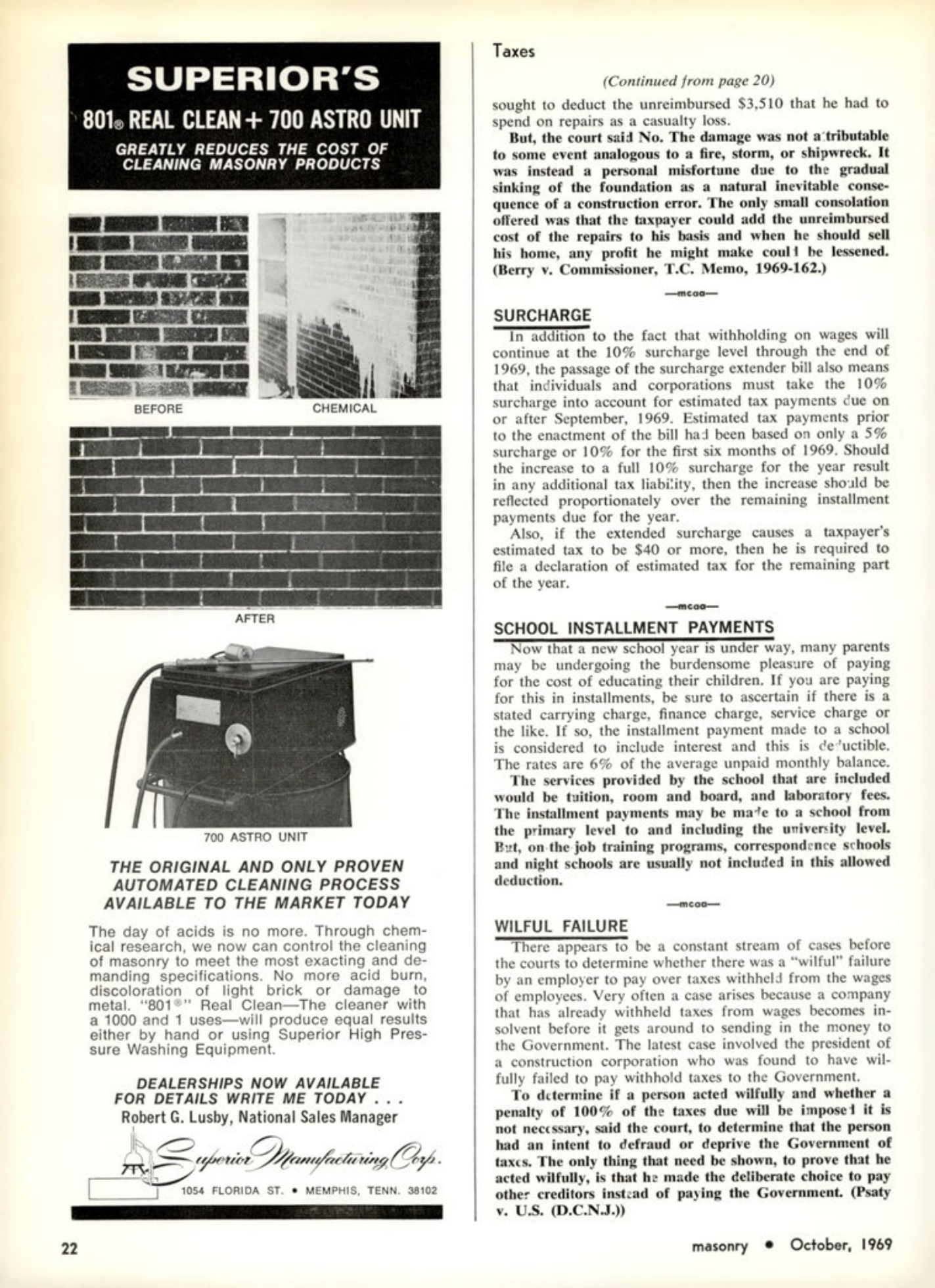 Masonry Magazine October 1969 Page. 22
