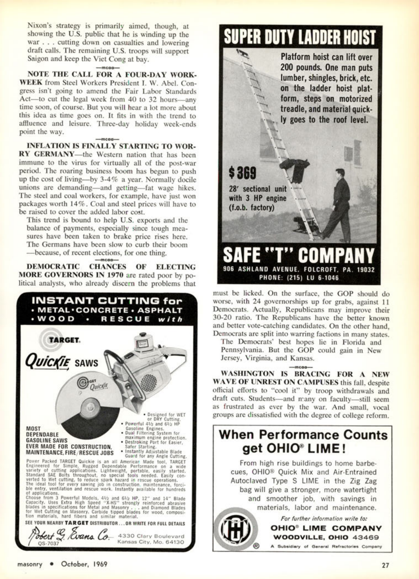 Masonry Magazine October 1969 Page. 27
