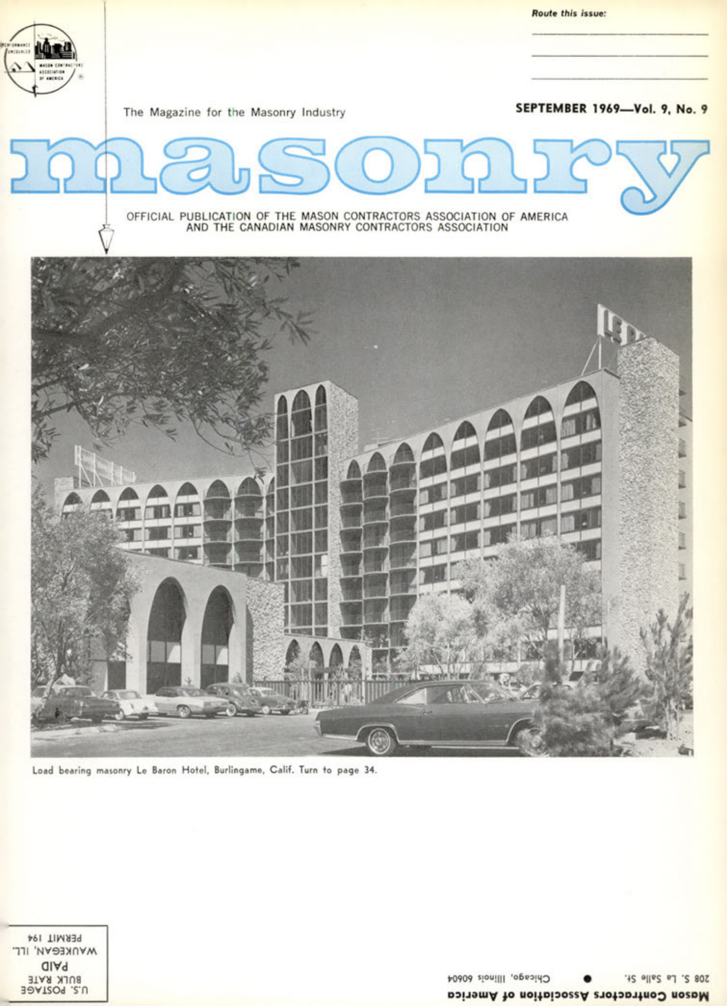 Masonry Magazine September 1969 Page. 1