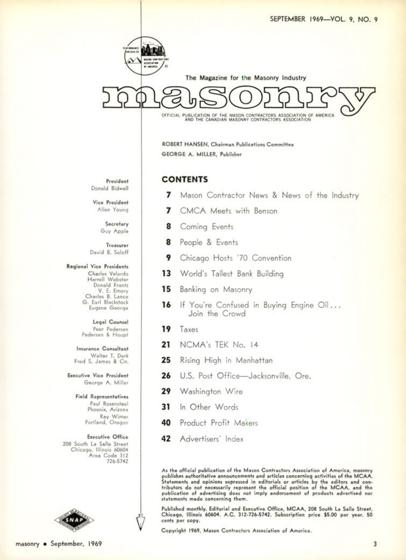 Masonry Magazine September 1969 Page. 3
