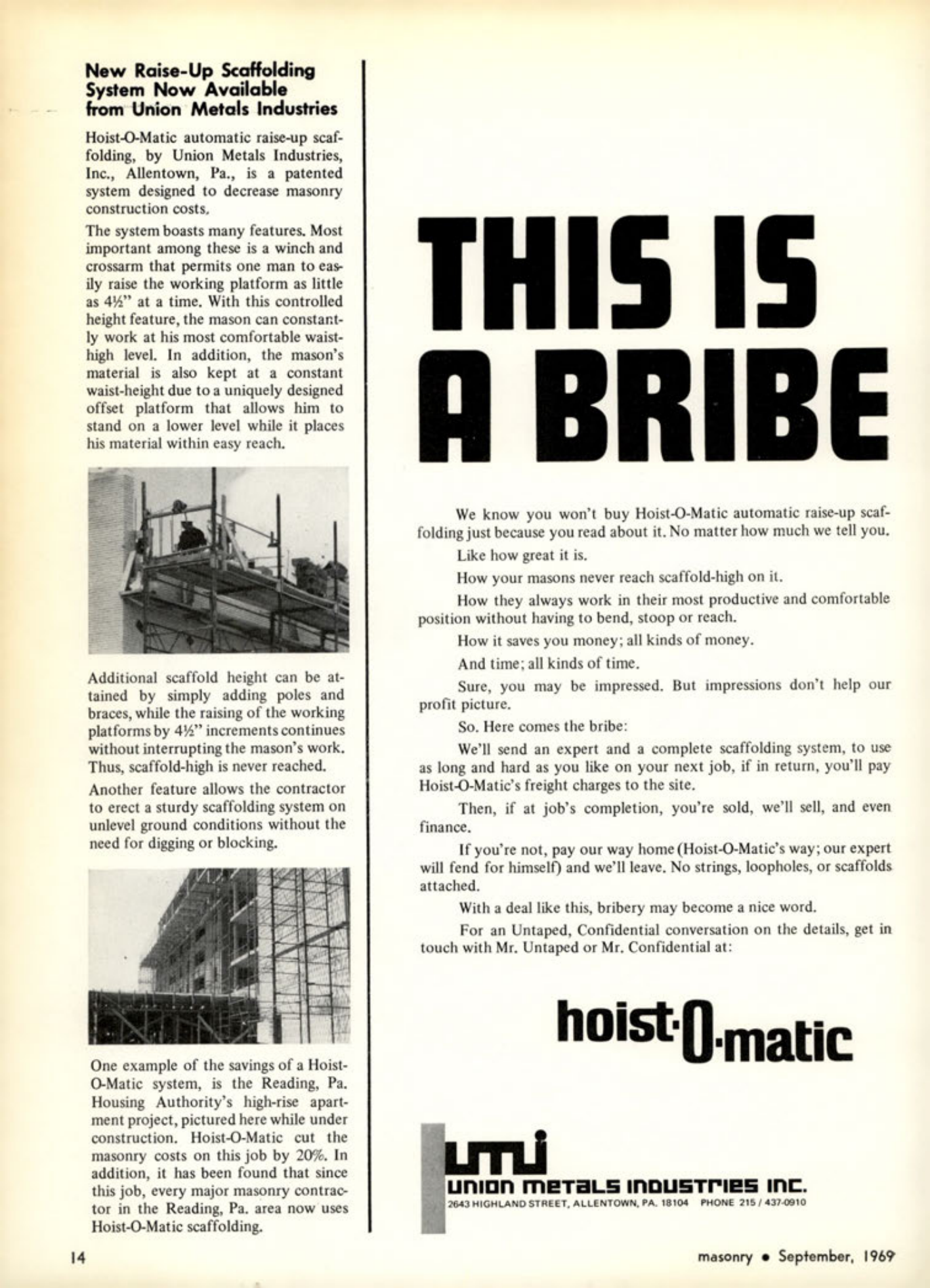 Masonry Magazine September 1969 Page. 14