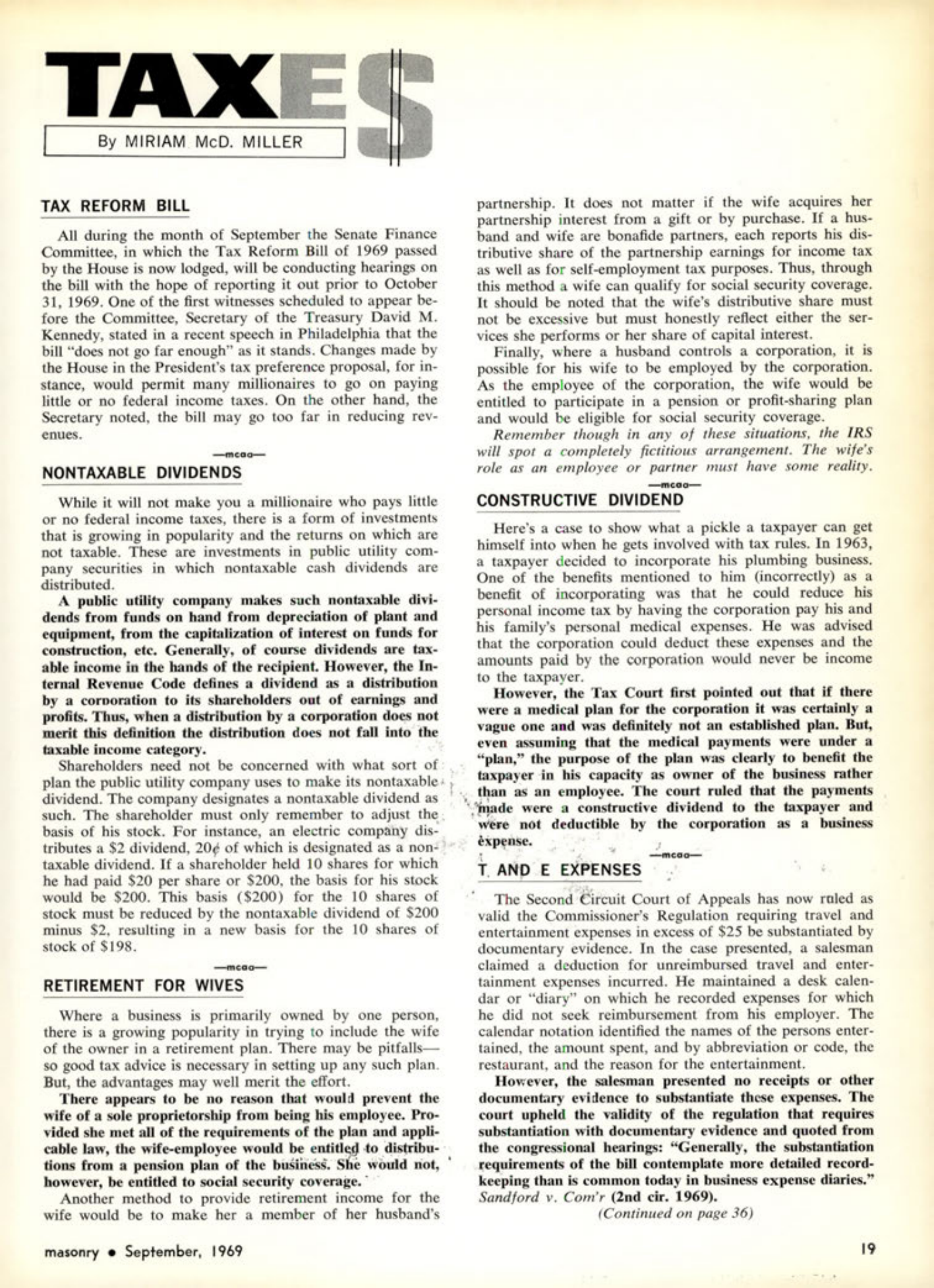 Masonry Magazine September 1969 Page. 19