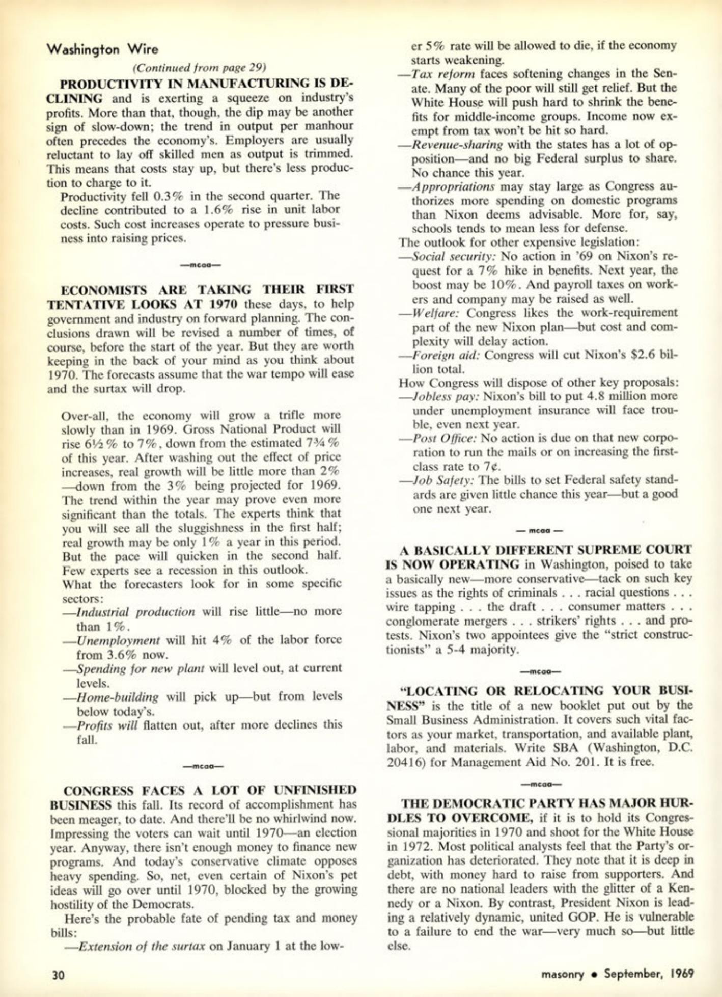 Masonry Magazine September 1969 Page. 30