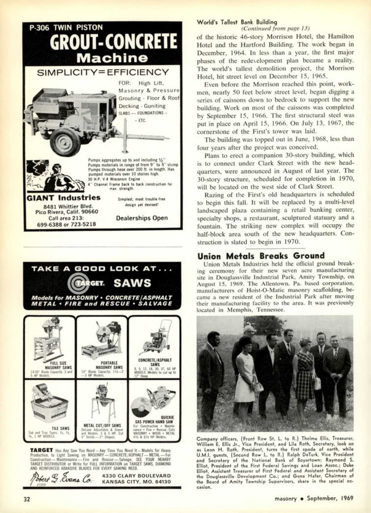 Masonry Magazine September 1969 Page. 32