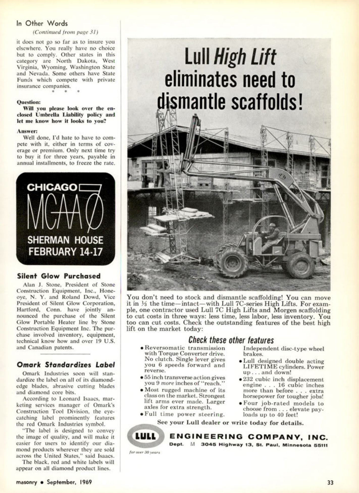 Masonry Magazine September 1969 Page. 33