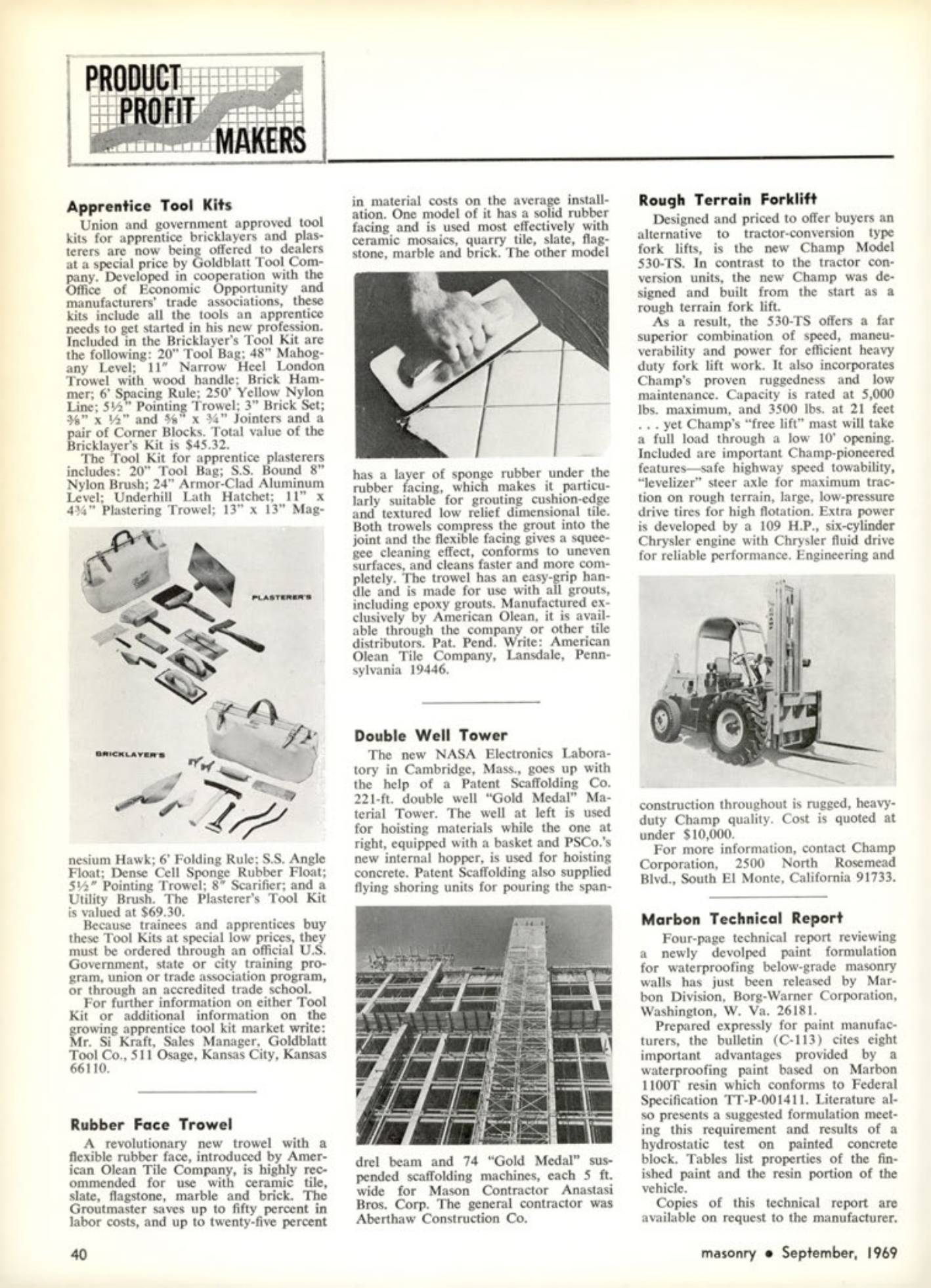 Masonry Magazine September 1969 Page. 40