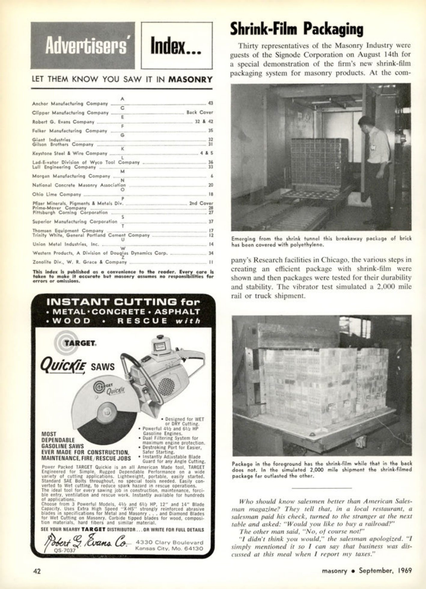 Masonry Magazine September 1969 Page. 42