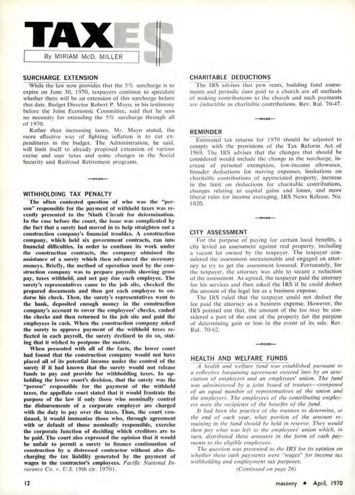 Masonry Magazine April 1970 Page. 12