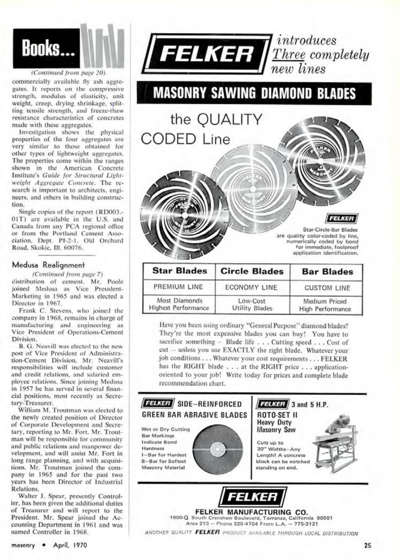 Masonry Magazine April 1970 Page. 25