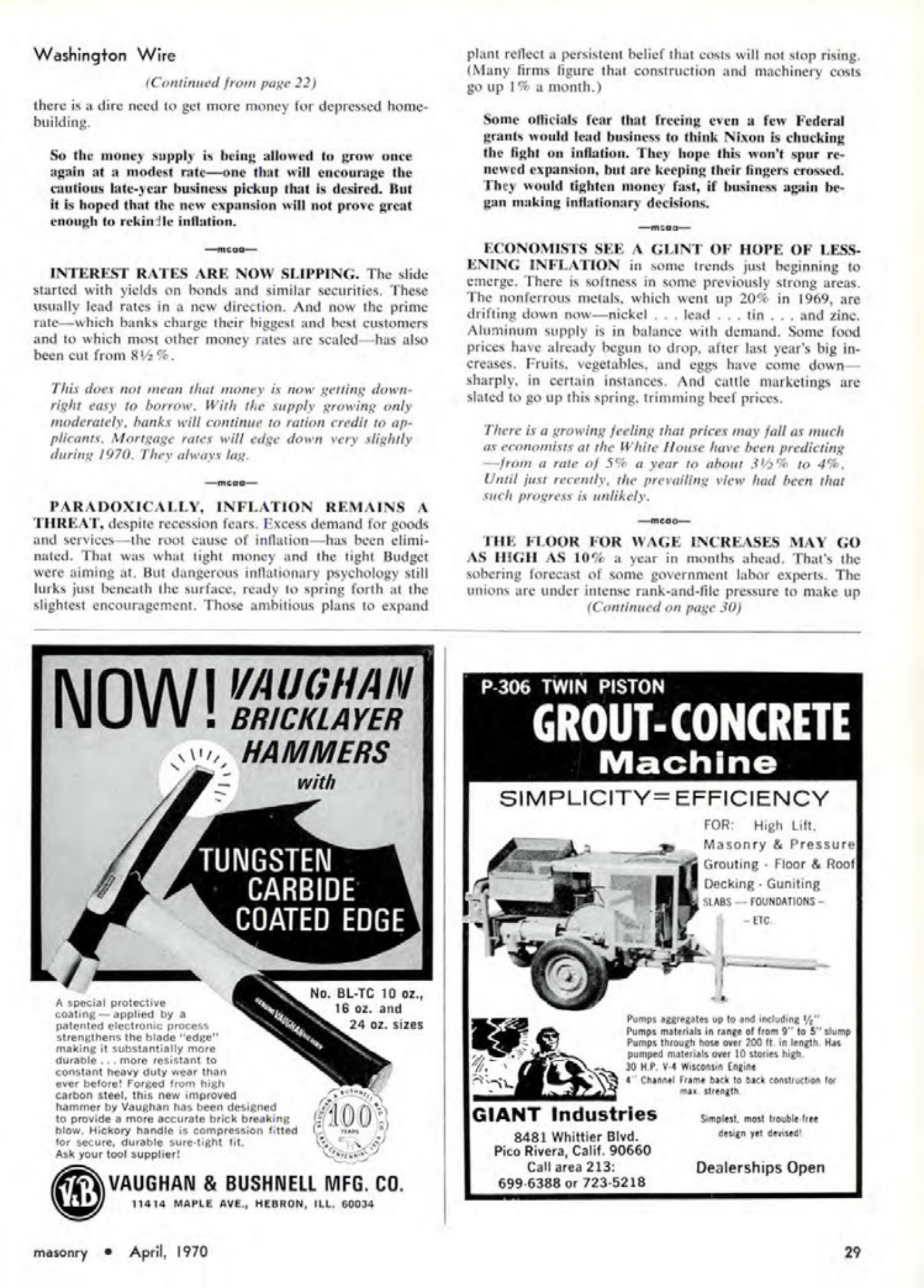 Masonry Magazine April 1970 Page. 29