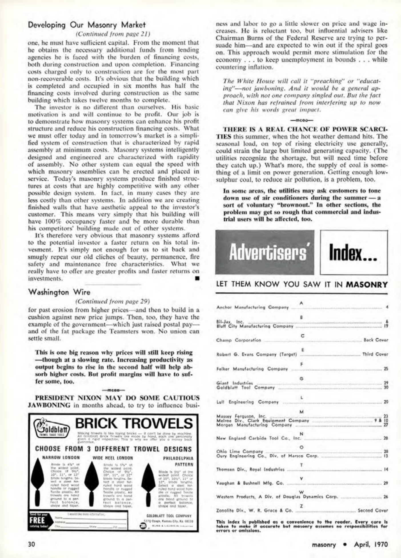 Masonry Magazine April 1970 Page. 30