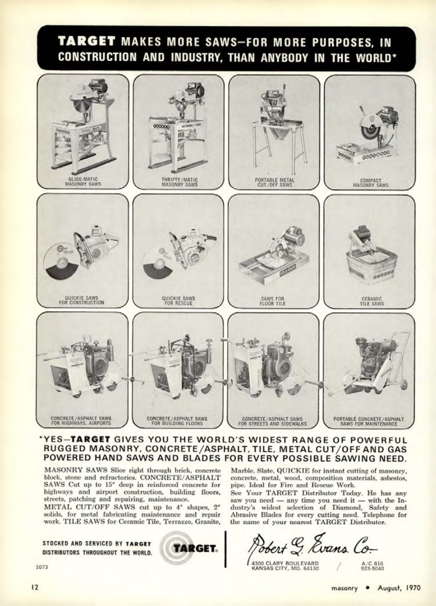 Masonry Magazine August 1970 Page. 12
